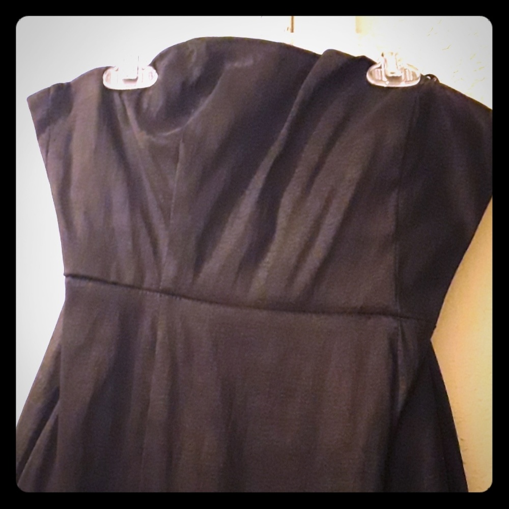Black strapless floral dress